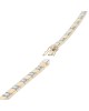 Alternating Diamond and Square Link Inline Bracelet in White and Yellow Gold